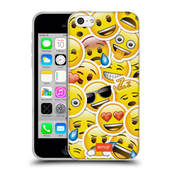 emoji® Smileys Sticker Soft Gel Case for Apple iPhone 5c