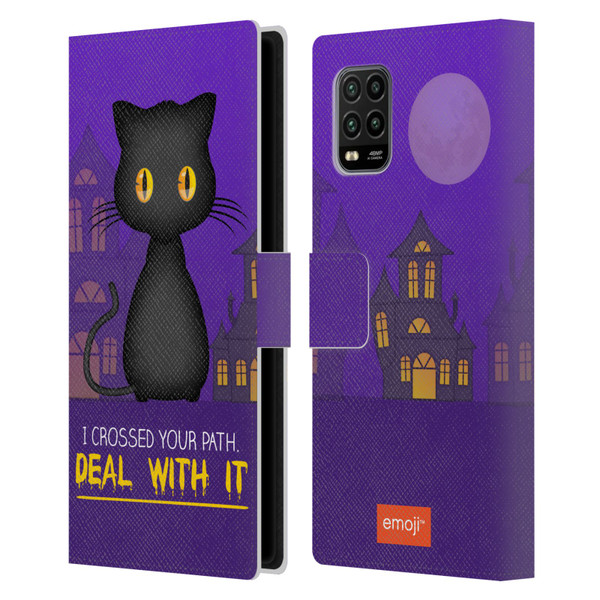 emoji® Halloween Parodies Black Cat Leather Book Wallet Case Cover For Xiaomi Mi 10 Lite 5G