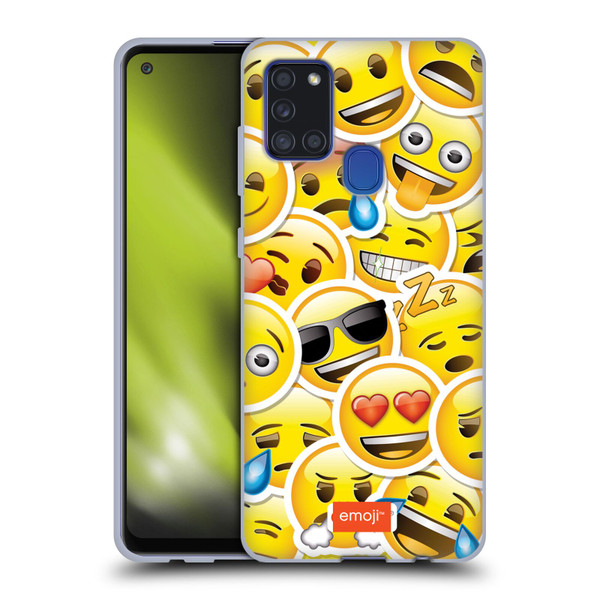 emoji® Smileys Sticker Soft Gel Case for Samsung Galaxy A21s (2020)