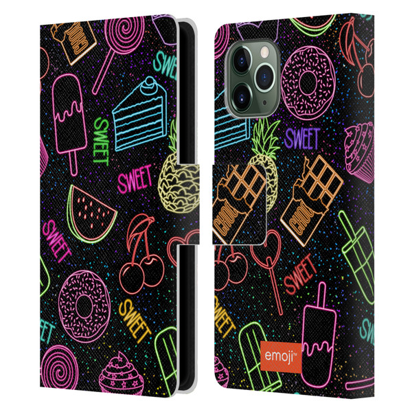 emoji® Neon Sweet Leather Book Wallet Case Cover For Apple iPhone 11 Pro