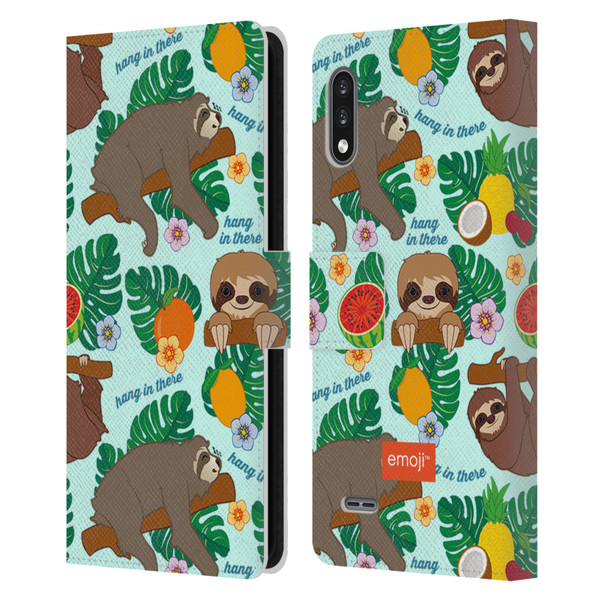 emoji® Sloth Tropical Leather Book Wallet Case Cover For LG K22