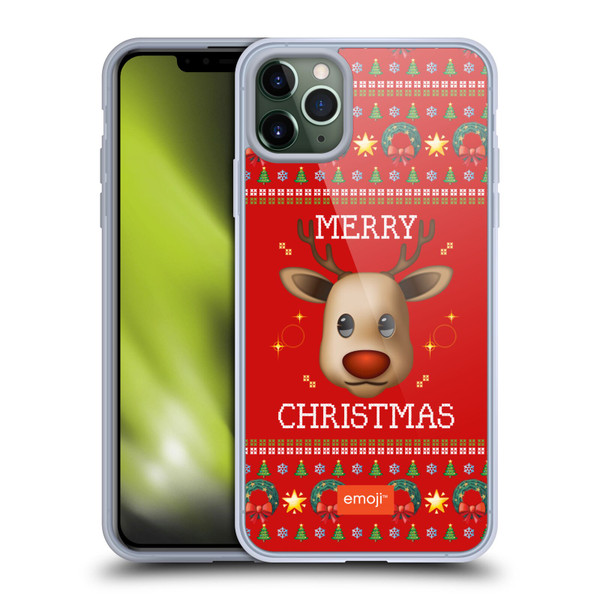emoji® Ugly Christmas Reindeer Soft Gel Case for Apple iPhone 11 Pro Max