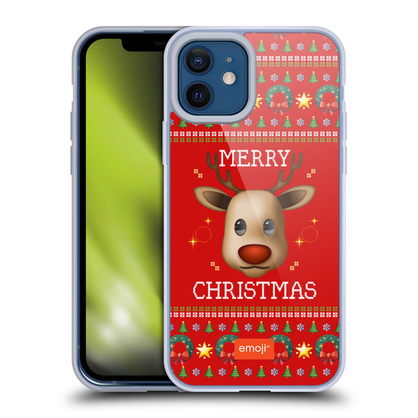emoji® Ugly Christmas Reindeer Soft Gel Case for Apple iPhone 12 / iPhone 12 Pro