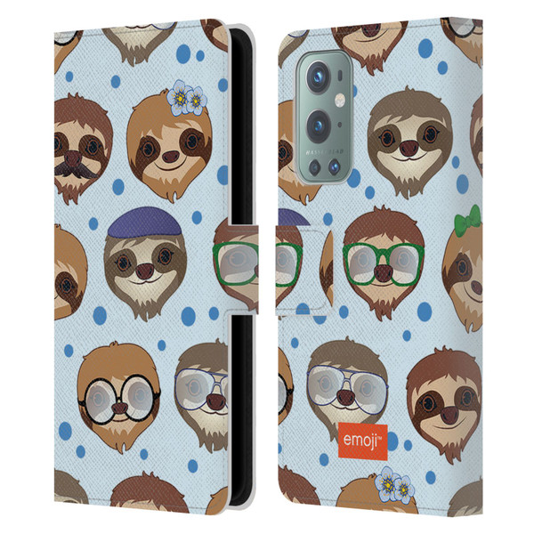 emoji® Sloth Pattern Leather Book Wallet Case Cover For OnePlus 9