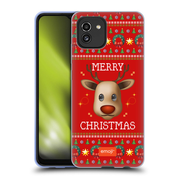 emoji® Ugly Christmas Reindeer Soft Gel Case for Samsung Galaxy A03 (2021)
