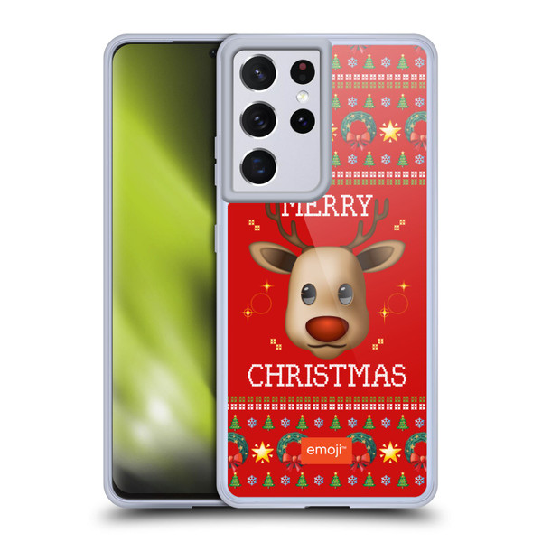 emoji® Ugly Christmas Reindeer Soft Gel Case for Samsung Galaxy S21 Ultra 5G