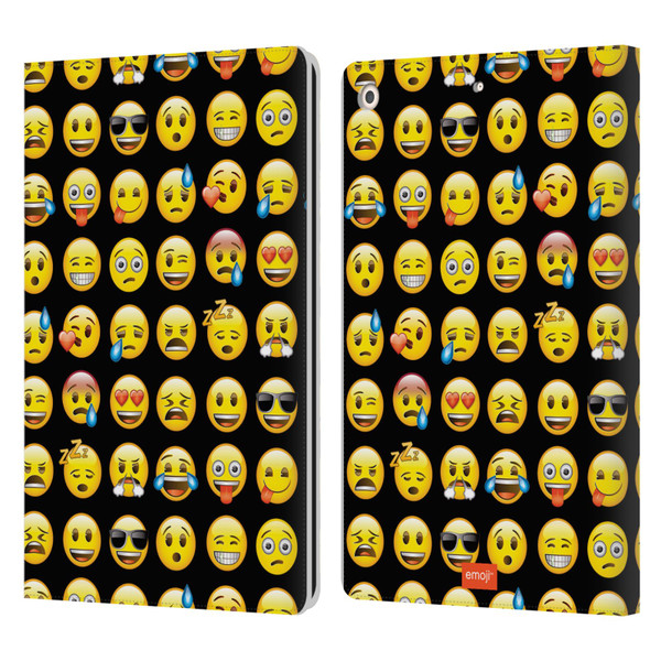 emoji® Smileys Pattern Leather Book Wallet Case Cover For Apple iPad 10.2 2019/2020/2021