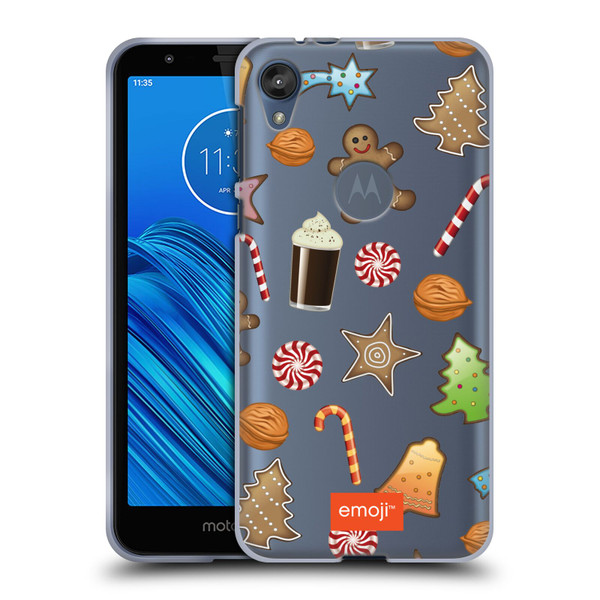 emoji® Winter Wonderland Christmas Cookies Soft Gel Case for Motorola Moto E6