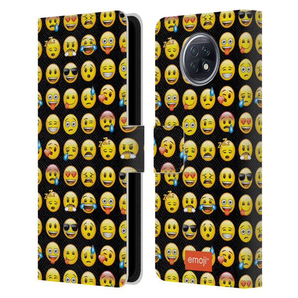 emoji® Smileys Pattern Leather Book Wallet Case Cover For Xiaomi Redmi Note 9T 5G