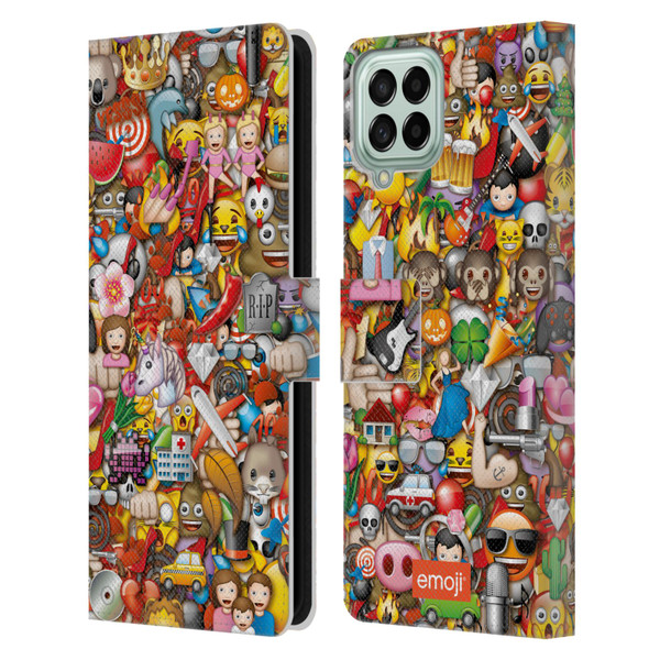 emoji® Trendy Full Pattern Leather Book Wallet Case Cover For Samsung Galaxy M53 (2022)