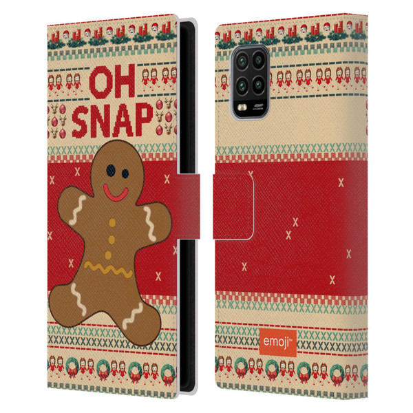 emoji® Ugly Christmas Gingerbread Leather Book Wallet Case Cover For Xiaomi Mi 10 Lite 5G