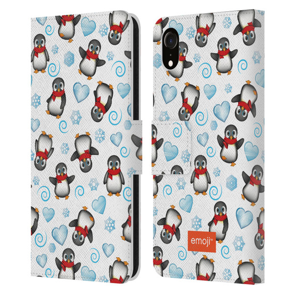 emoji® Winter Wonderland Penguins Leather Book Wallet Case Cover For Apple iPhone XR