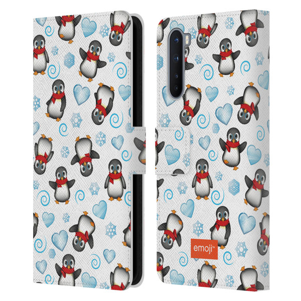 emoji® Winter Wonderland Penguins Leather Book Wallet Case Cover For OnePlus Nord 5G