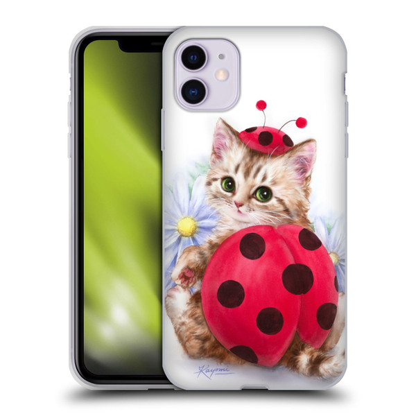 Kayomi Harai Animals And Fantasy Kitten Cat Lady Bug Soft Gel Case for Apple iPhone 11