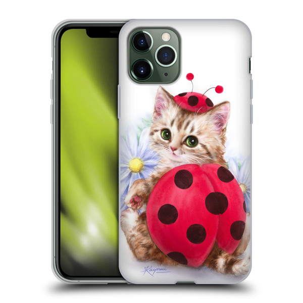 Kayomi Harai Animals And Fantasy Kitten Cat Lady Bug Soft Gel Case for Apple iPhone 11 Pro