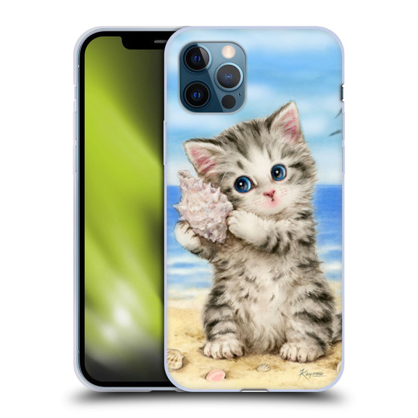 Kayomi Harai Animals And Fantasy Seashell Kitten At Beach Soft Gel Case for Apple iPhone 12 / iPhone 12 Pro