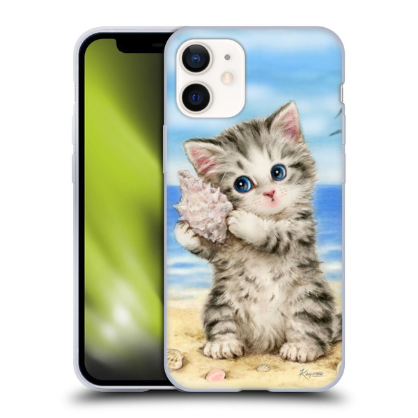 Kayomi Harai Animals And Fantasy Seashell Kitten At Beach Soft Gel Case for Apple iPhone 12 Mini