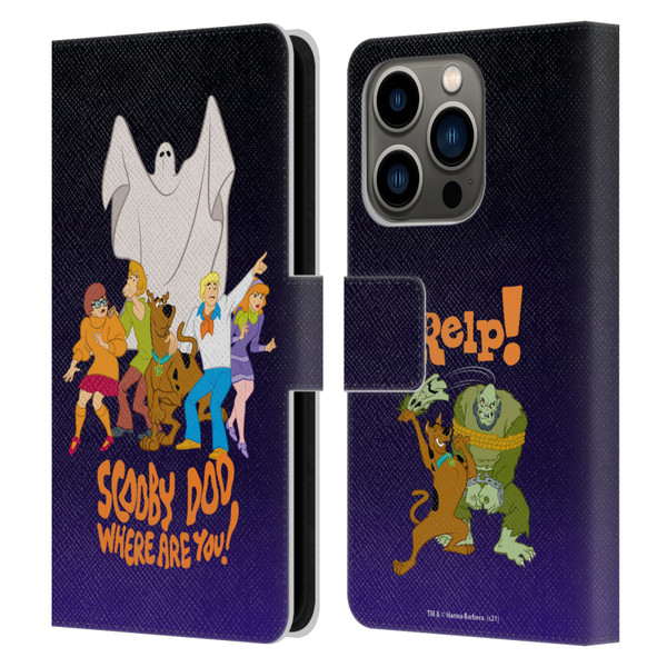 Scooby-Doo Mystery Inc. Where Are You? Leather Book Wallet Case Cover For Apple iPhone 14 Pro