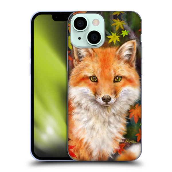 Kayomi Harai Animals And Fantasy Fox With Autumn Leaves Soft Gel Case for Apple iPhone 13 Mini