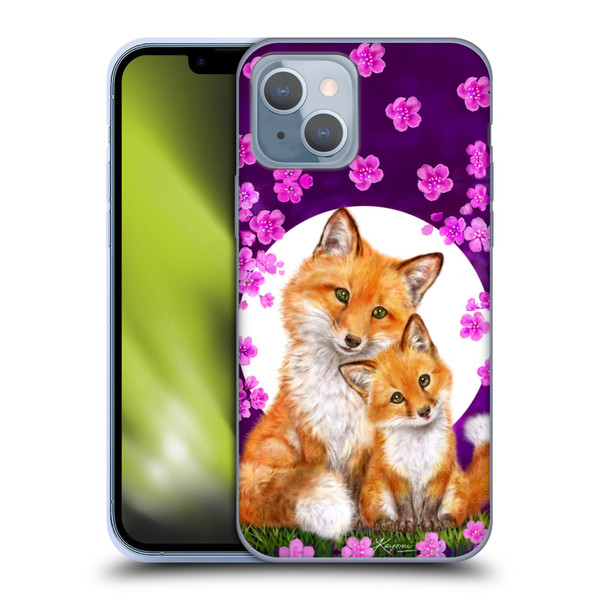 Kayomi Harai Animals And Fantasy Mother & Baby Fox Soft Gel Case for Apple iPhone 14