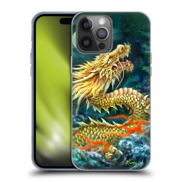 Kayomi Harai Animals And Fantasy Asian Dragon In The Moon Soft Gel Case for Apple iPhone 14 Pro Max