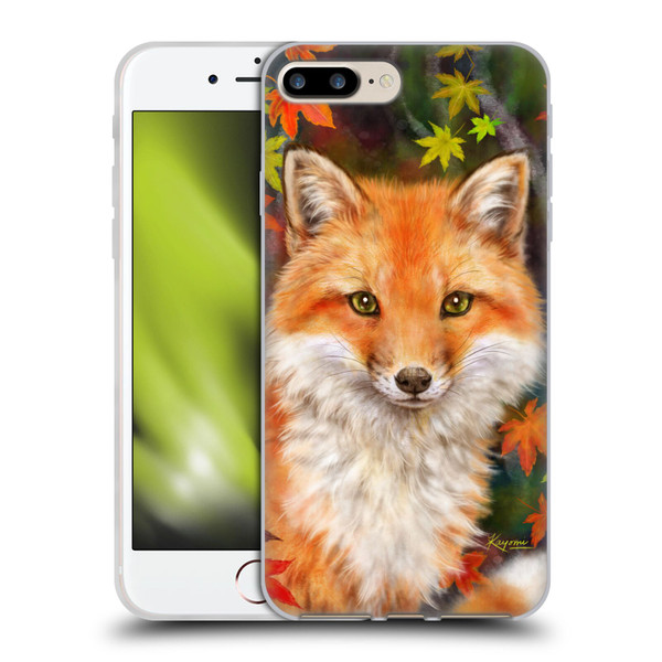 Kayomi Harai Animals And Fantasy Fox With Autumn Leaves Soft Gel Case for Apple iPhone 7 Plus / iPhone 8 Plus
