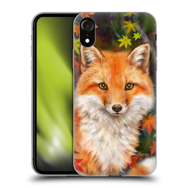 Kayomi Harai Animals And Fantasy Fox With Autumn Leaves Soft Gel Case for Apple iPhone XR