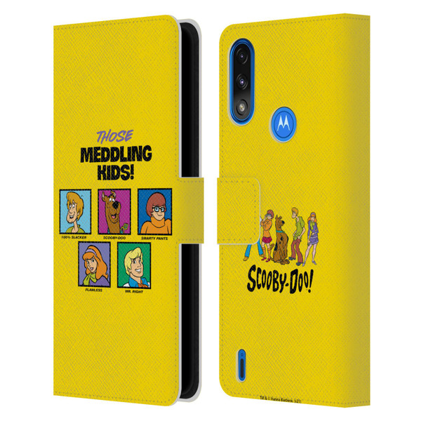 Scooby-Doo Mystery Inc. Meddling Kids Leather Book Wallet Case Cover For Motorola Moto E7 Power / Moto E7i Power
