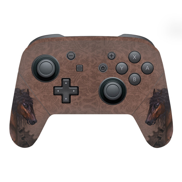 Simone Gatterwe Steampunk Horse Mechanical Gear Vinyl Sticker Skin Decal Cover for Nintendo Switch Pro Controller