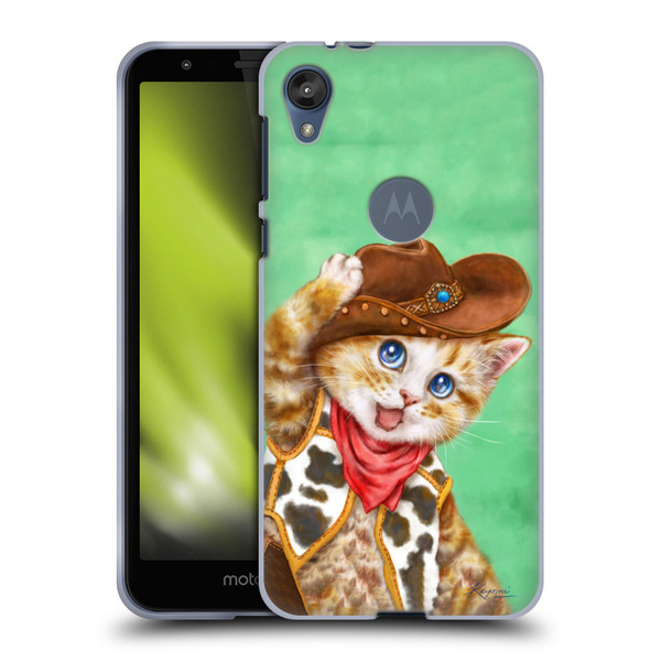 Kayomi Harai Animals And Fantasy Cowboy Kitten Soft Gel Case for Motorola Moto E6