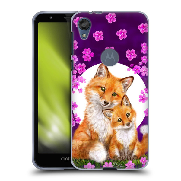 Kayomi Harai Animals And Fantasy Mother & Baby Fox Soft Gel Case for Motorola Moto E6