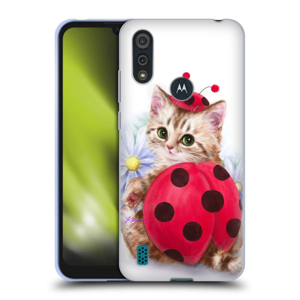 Kayomi Harai Animals And Fantasy Kitten Cat Lady Bug Soft Gel Case for Motorola Moto E6s (2020)
