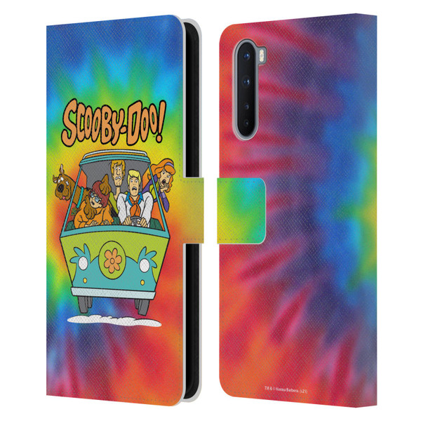 Scooby-Doo Mystery Inc. Tie Dye Leather Book Wallet Case Cover For OnePlus Nord 5G