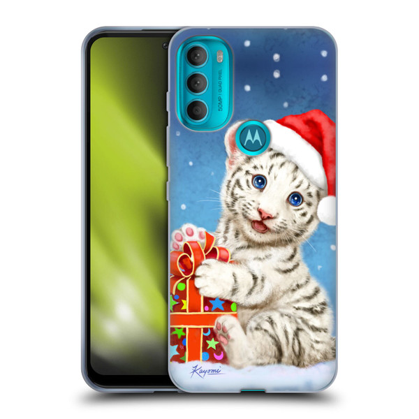 Kayomi Harai Animals And Fantasy White Tiger Christmas Gift Soft Gel Case for Motorola Moto G71 5G