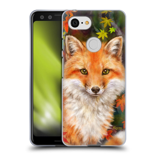 Kayomi Harai Animals And Fantasy Fox With Autumn Leaves Soft Gel Case for Google Pixel 3