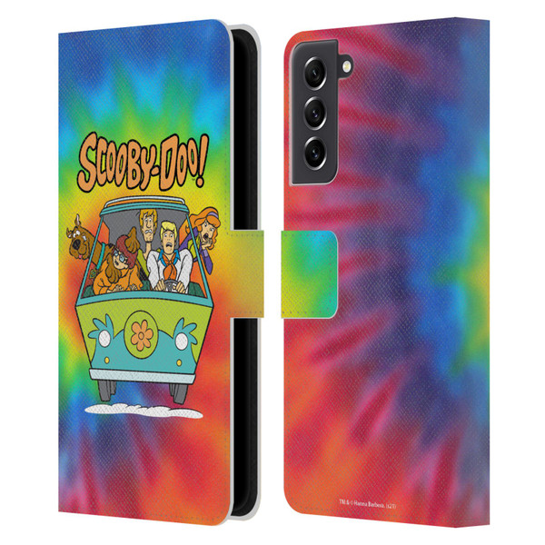 Scooby-Doo Mystery Inc. Tie Dye Leather Book Wallet Case Cover For Samsung Galaxy S21 FE 5G
