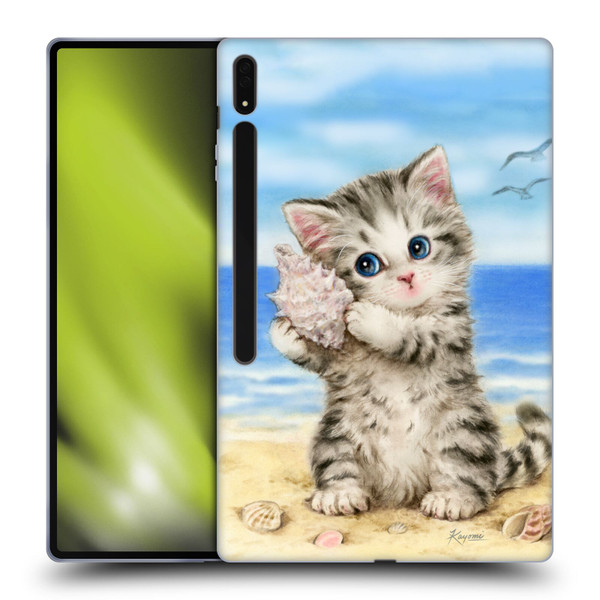 Kayomi Harai Animals And Fantasy Seashell Kitten At Beach Soft Gel Case for Samsung Galaxy Tab S8 Ultra