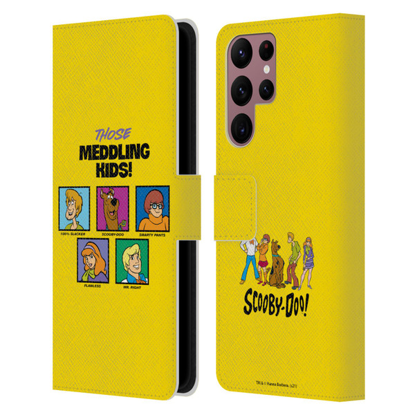 Scooby-Doo Mystery Inc. Meddling Kids Leather Book Wallet Case Cover For Samsung Galaxy S22 Ultra 5G