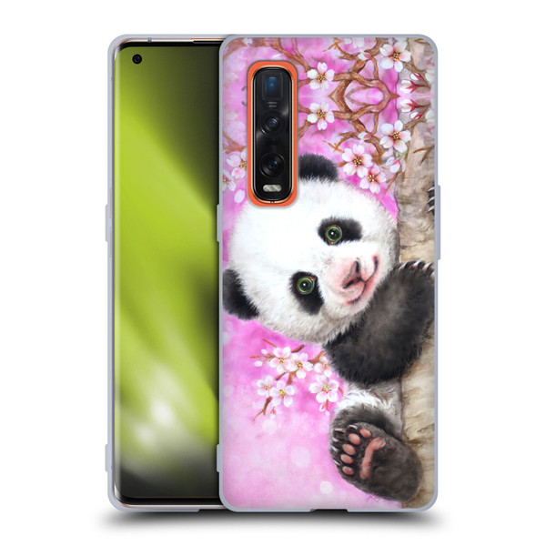 Kayomi Harai Animals And Fantasy Cherry Blossom Panda Soft Gel Case for OPPO Find X2 Pro 5G