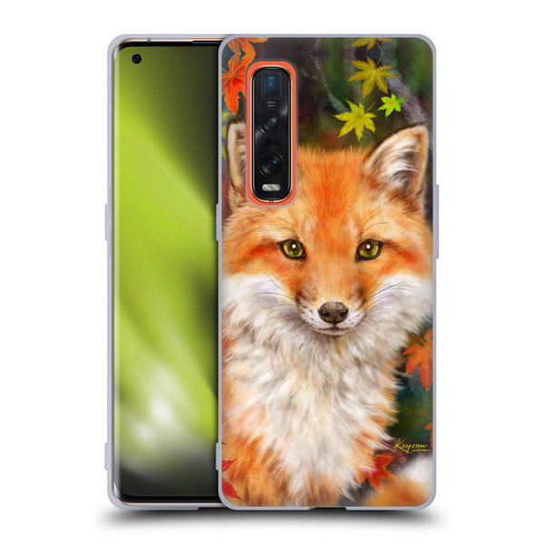 Kayomi Harai Animals And Fantasy Fox With Autumn Leaves Soft Gel Case for OPPO Find X2 Pro 5G