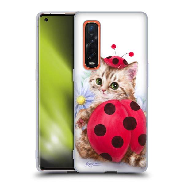 Kayomi Harai Animals And Fantasy Kitten Cat Lady Bug Soft Gel Case for OPPO Find X2 Pro 5G