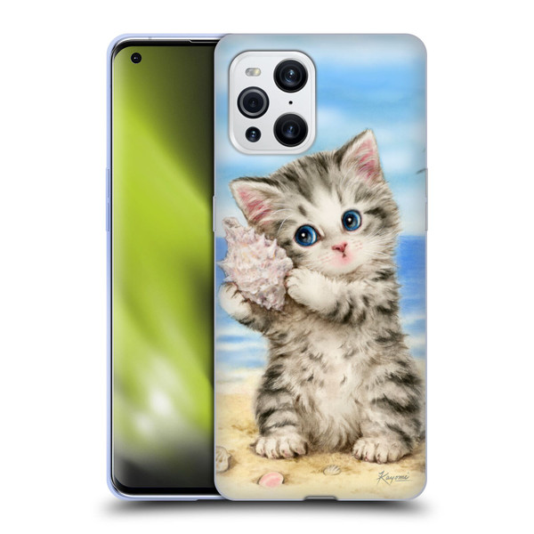 Kayomi Harai Animals And Fantasy Seashell Kitten At Beach Soft Gel Case for OPPO Find X3 / Pro