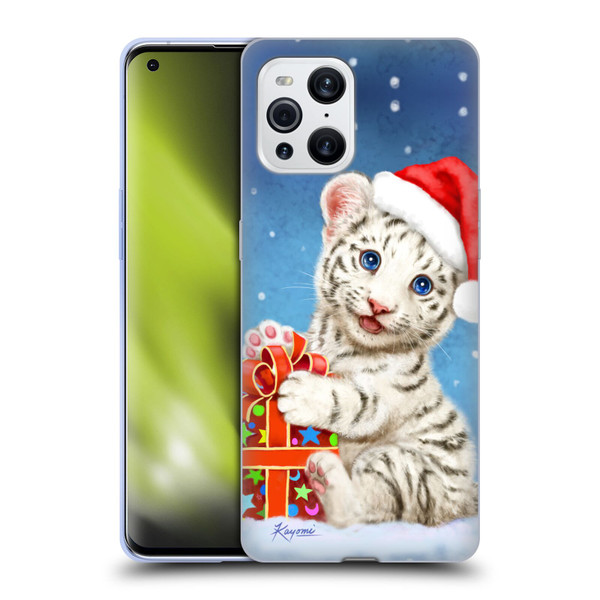 Kayomi Harai Animals And Fantasy White Tiger Christmas Gift Soft Gel Case for OPPO Find X3 / Pro
