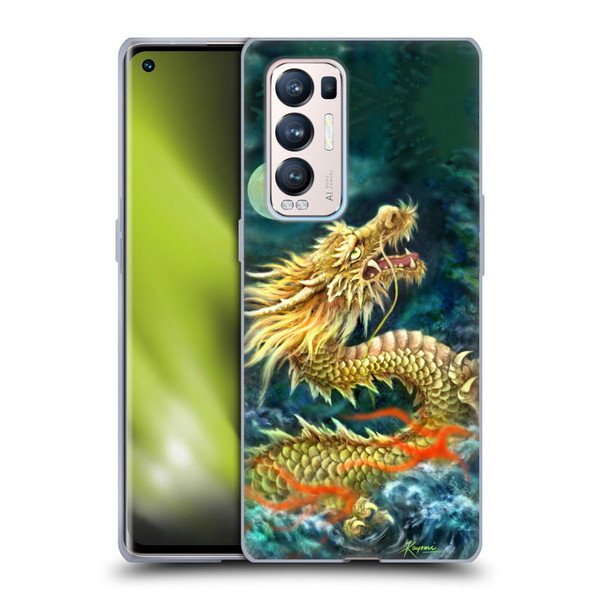 Kayomi Harai Animals And Fantasy Asian Dragon In The Moon Soft Gel Case for OPPO Find X3 Neo / Reno5 Pro+ 5G