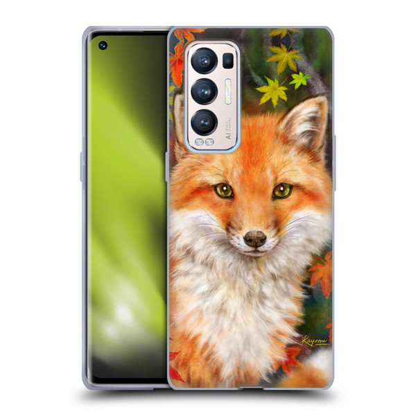 Kayomi Harai Animals And Fantasy Fox With Autumn Leaves Soft Gel Case for OPPO Find X3 Neo / Reno5 Pro+ 5G