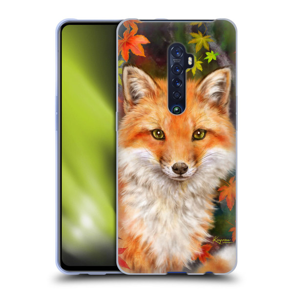 Kayomi Harai Animals And Fantasy Fox With Autumn Leaves Soft Gel Case for OPPO Reno 2