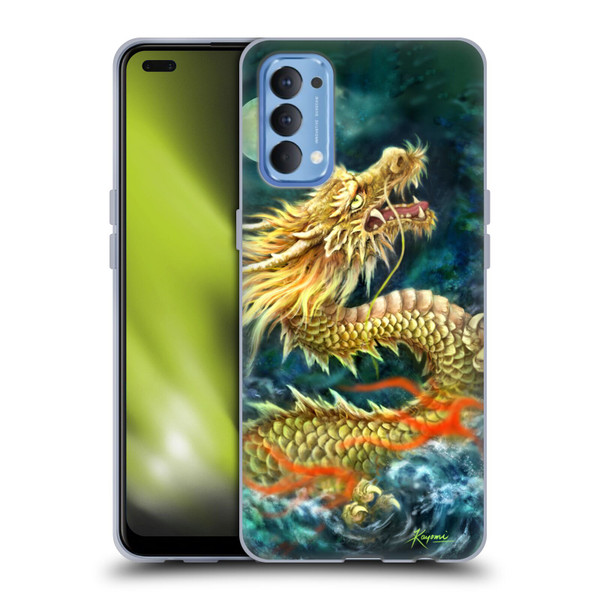 Kayomi Harai Animals And Fantasy Asian Dragon In The Moon Soft Gel Case for OPPO Reno 4 5G