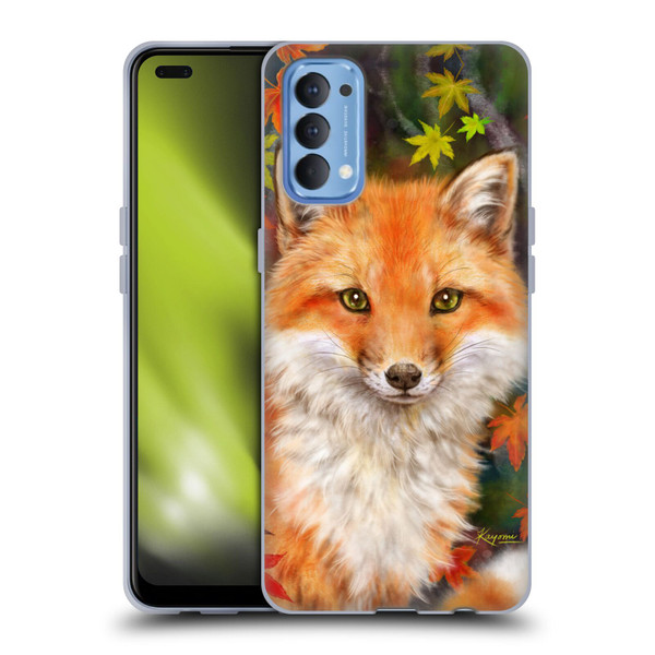 Kayomi Harai Animals And Fantasy Fox With Autumn Leaves Soft Gel Case for OPPO Reno 4 5G