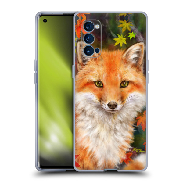 Kayomi Harai Animals And Fantasy Fox With Autumn Leaves Soft Gel Case for OPPO Reno 4 Pro 5G