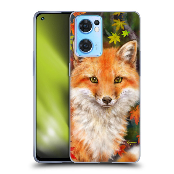 Kayomi Harai Animals And Fantasy Fox With Autumn Leaves Soft Gel Case for OPPO Reno7 5G / Find X5 Lite